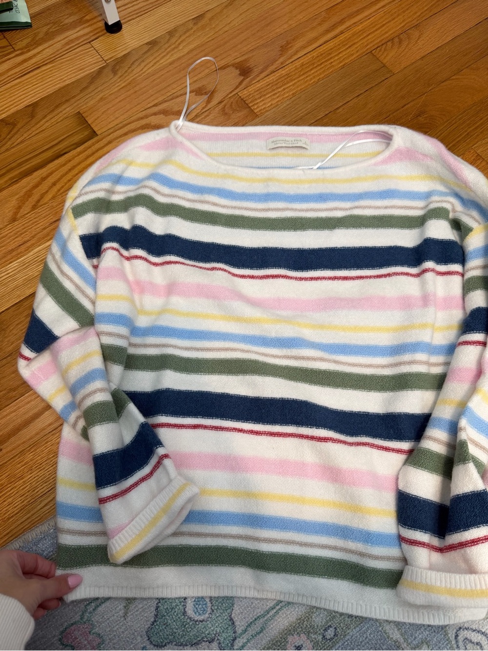 Striped Pastel Boatneck Sweater - Abercrombie! Large!